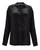 Enza Costa Textured Satin Shirt in Black