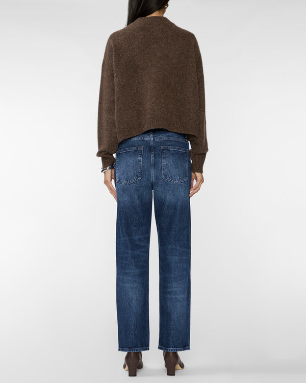 FRAME The Cashmere Fleck Cardi in Brown