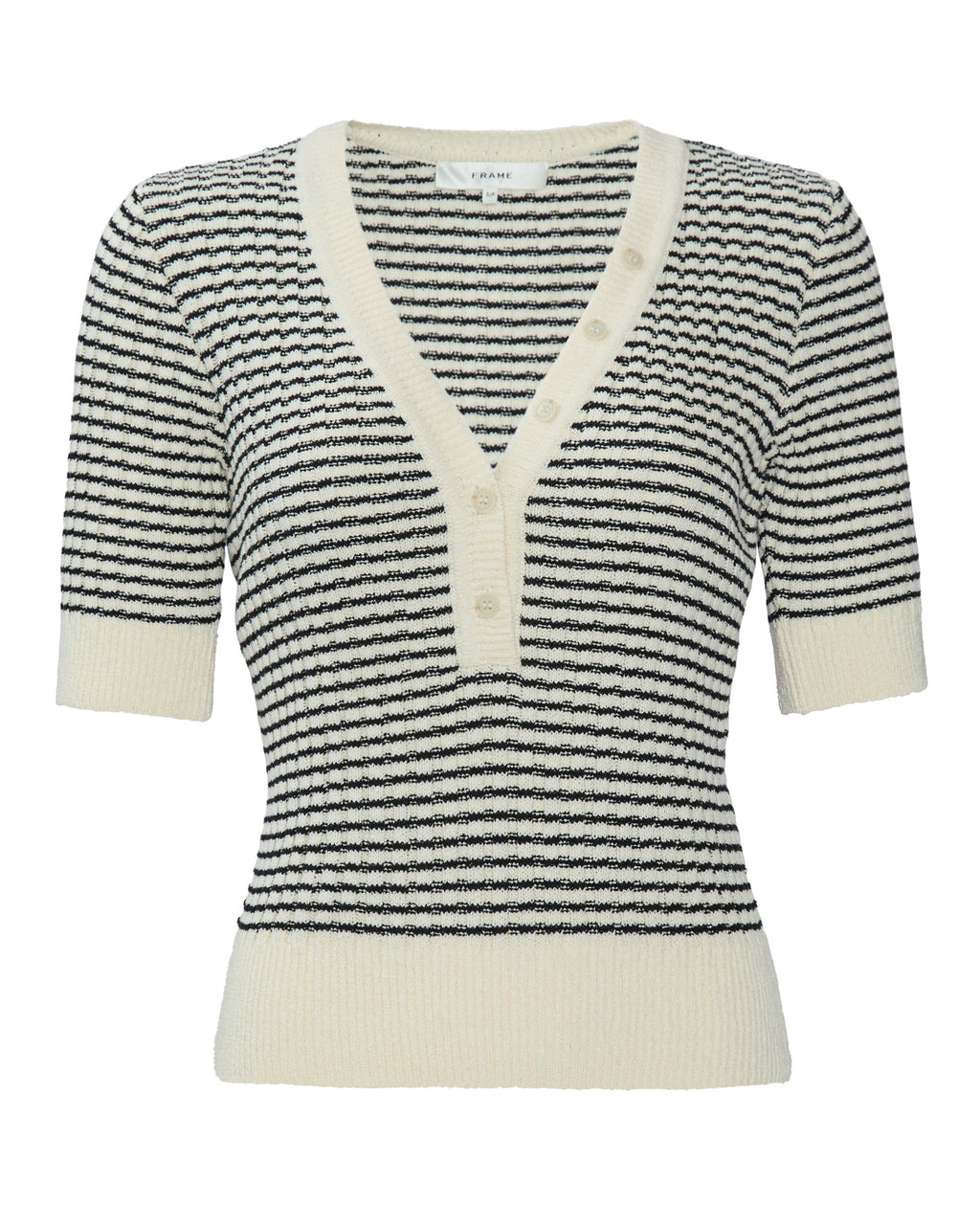 FRAME The Stripe V - Neck Sweater
