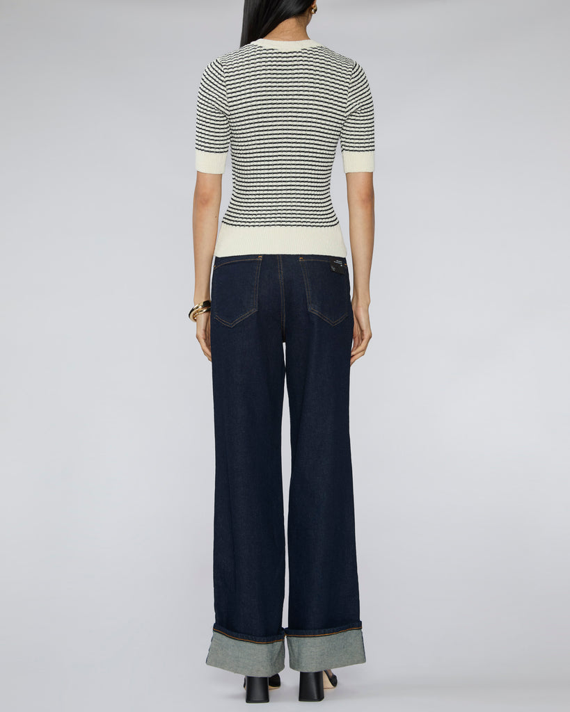 FRAME The Stripe V - Neck Sweater