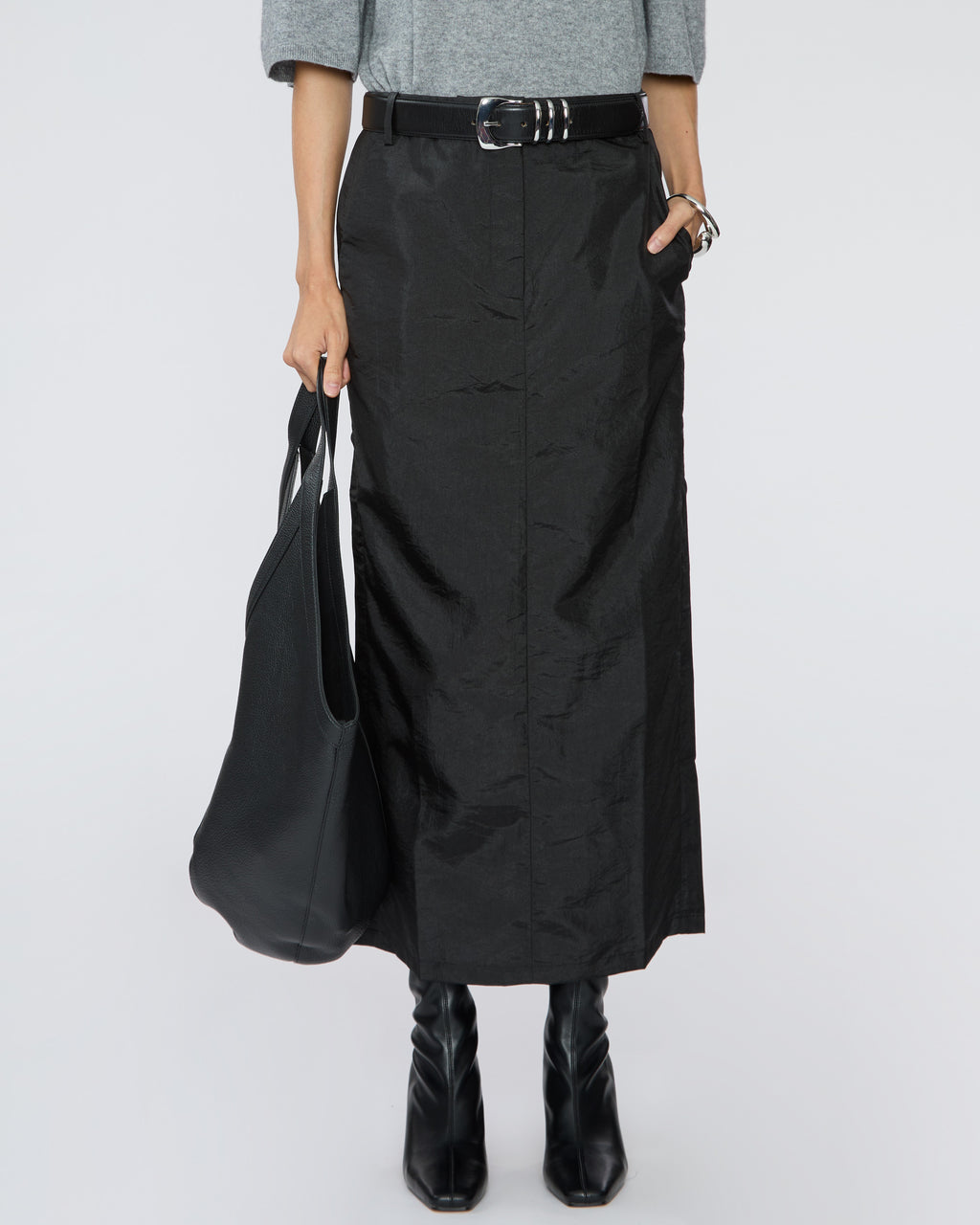 TIBI Crispy Nylon Maxi Skirt