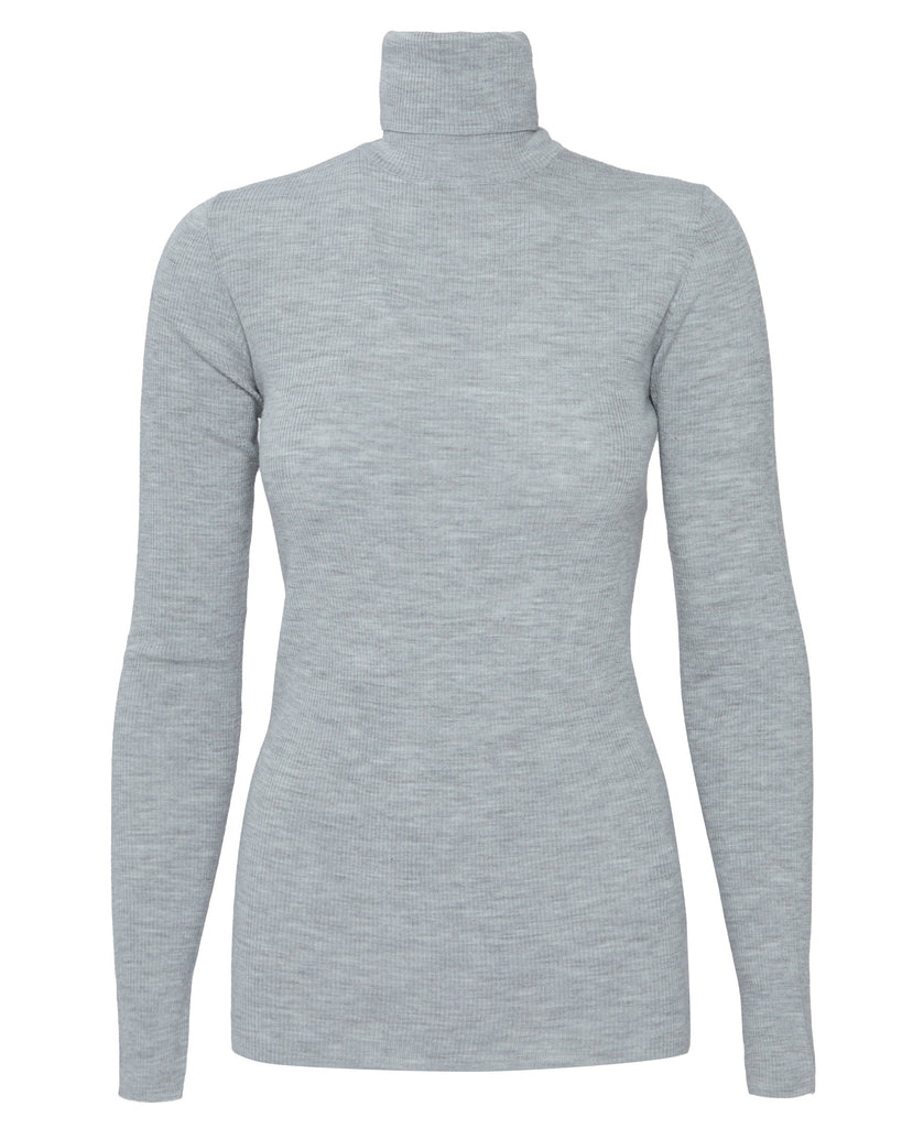 TIBI Feather Weight Ribbed Sweater Turtle Neck Pullover