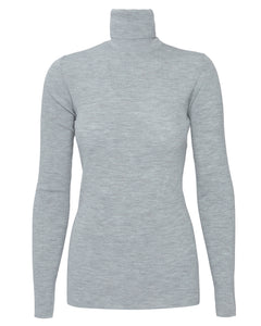 Feather Weight Ribbed Sweater Turtle Neck Pullover