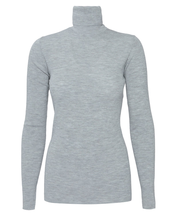 TIBI Feather Weight Ribbed Sweater Turtle Neck Pullover