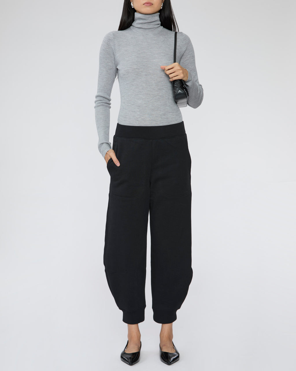 TIBI Feather Weight Ribbed Sweater Turtle Neck Pullover