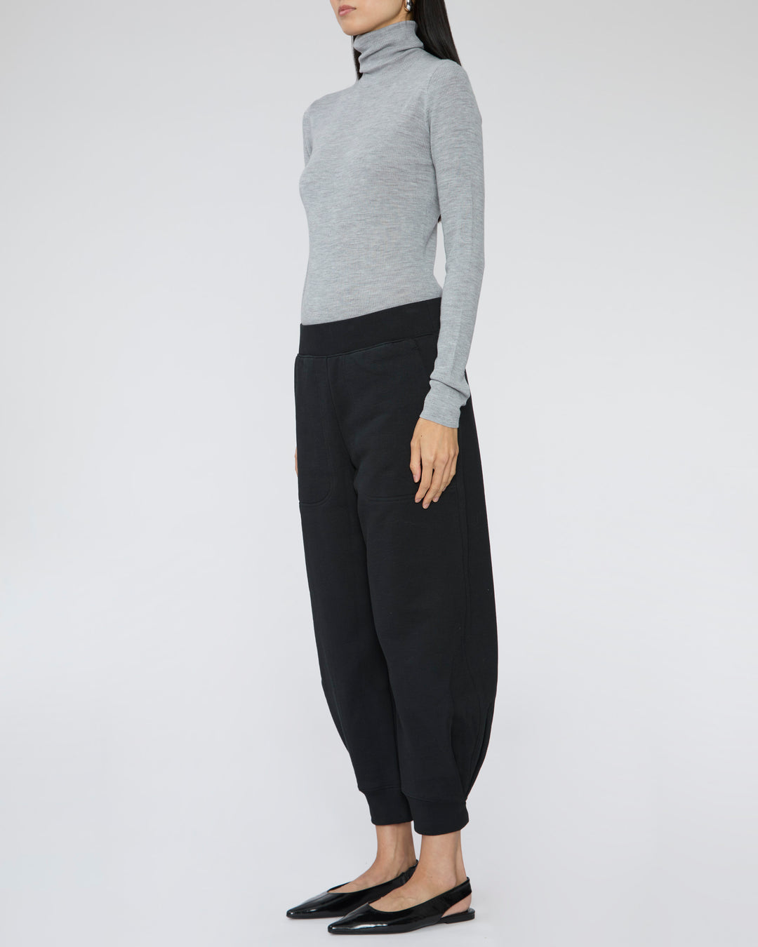 TIBI Feather Weight Ribbed Sweater Turtle Neck Pullover