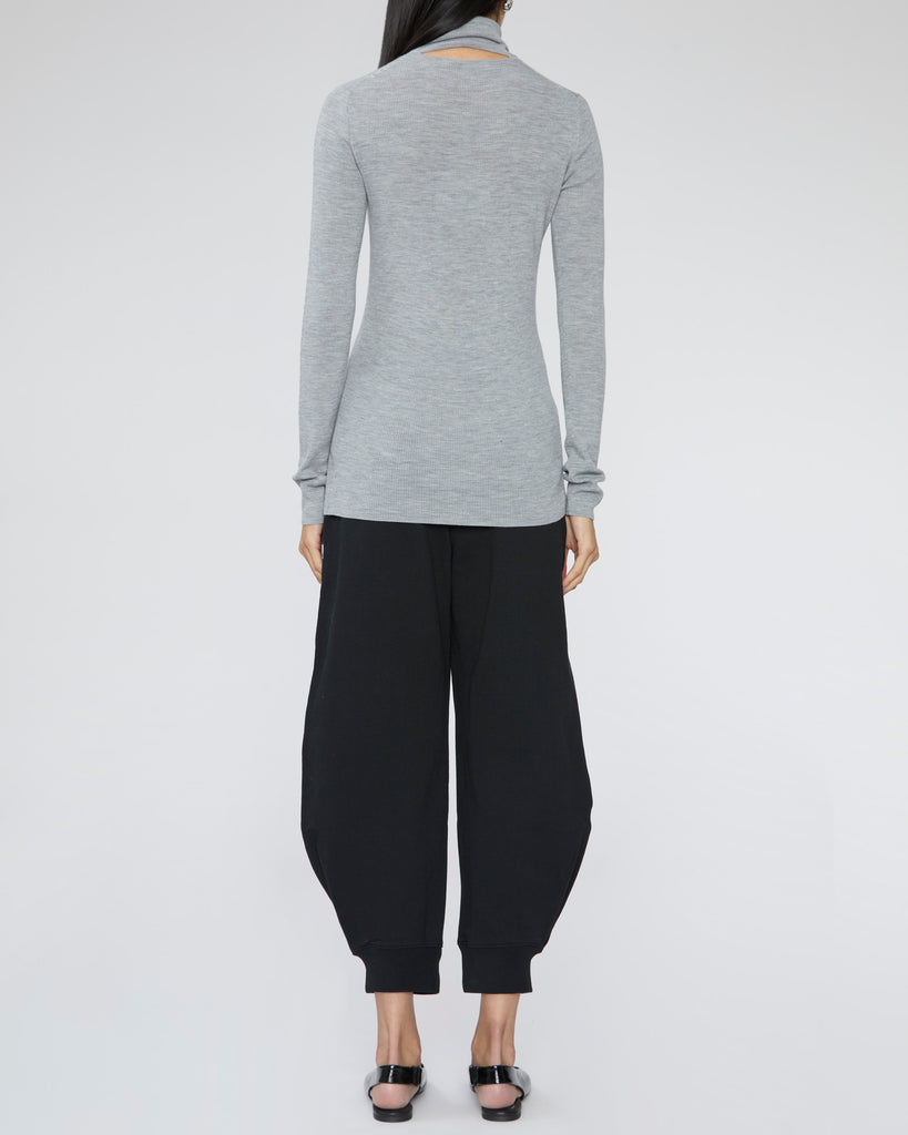 TIBI Feather Weight Ribbed Sweater Turtle Neck Pullover