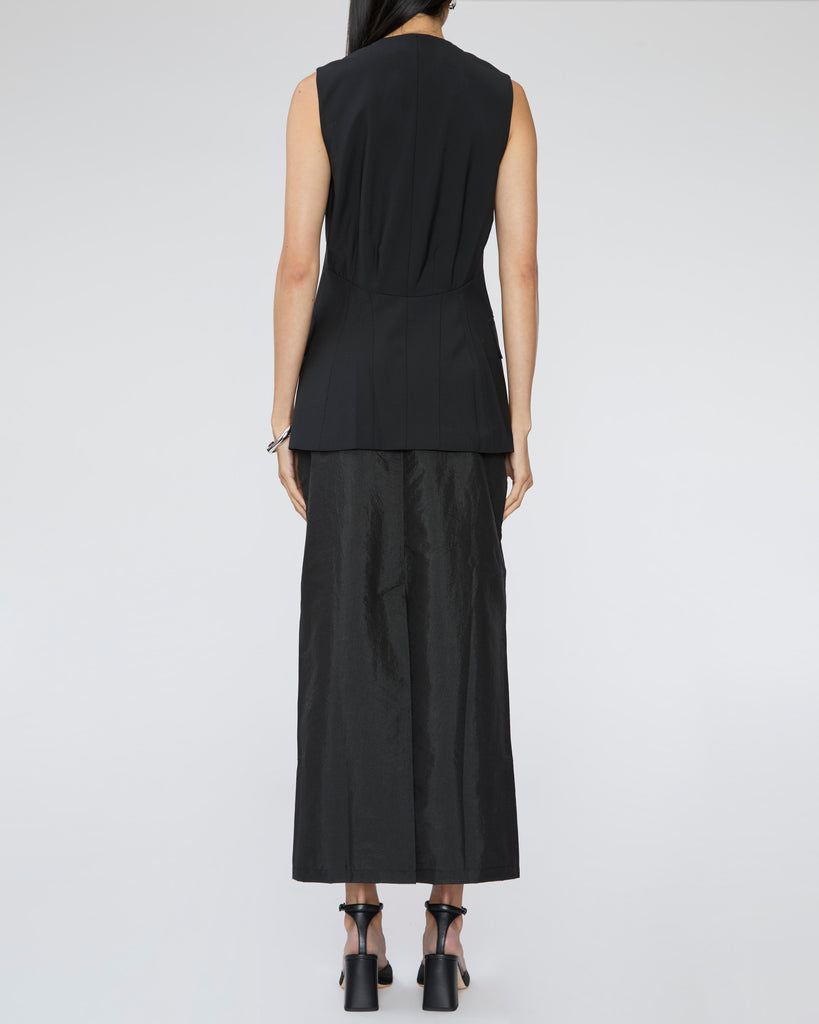TIBI Recycled Tropical Wool Vest with Blousant Back