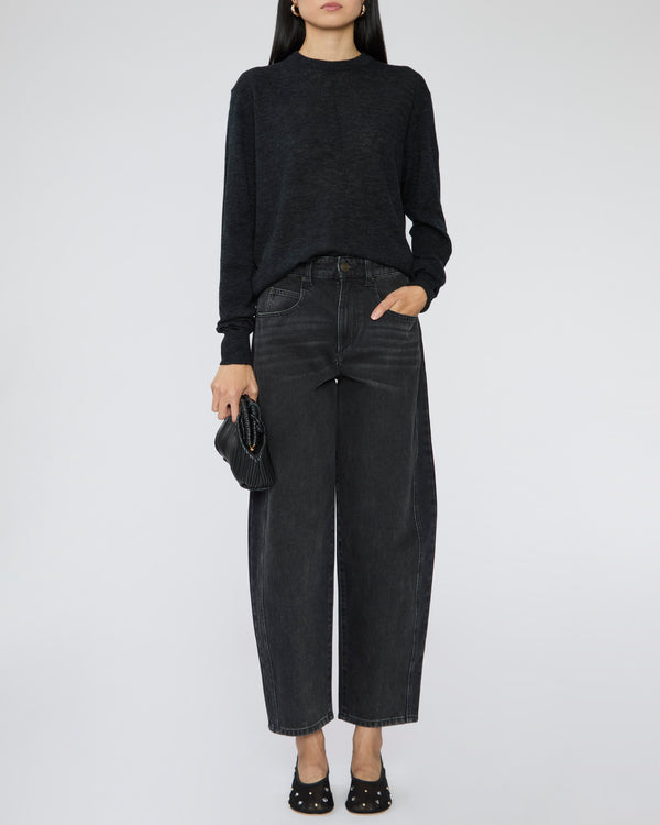 TIBI Skinlike Mercerized Wool Crewneck Pullover