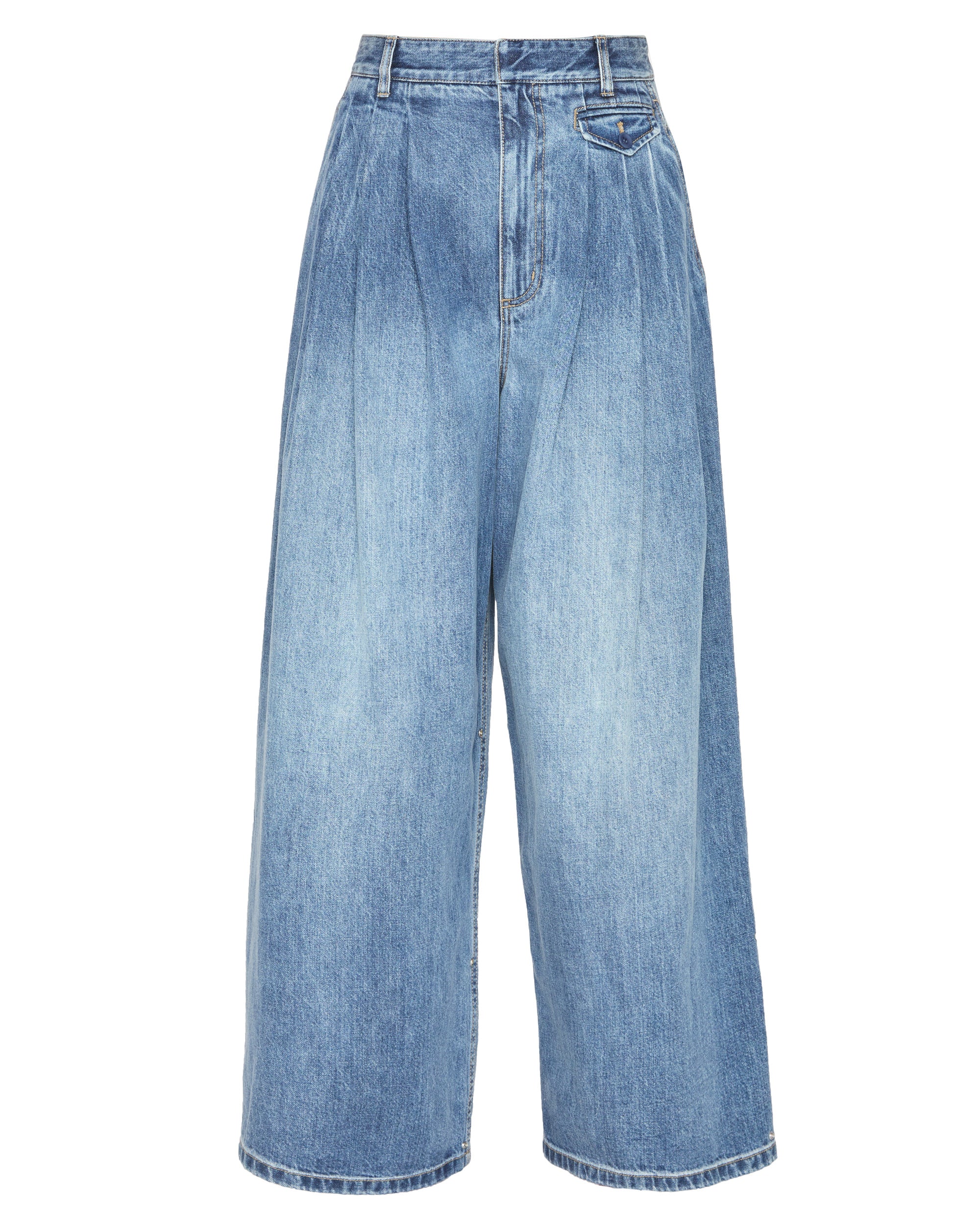 TIBI Spring Denim Triple Pleat Pant in Classic Blue– Capsule Shop