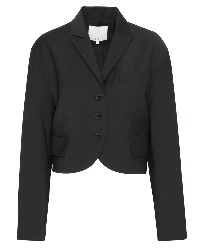 Tropical Wool Cropped Bomber Blazer