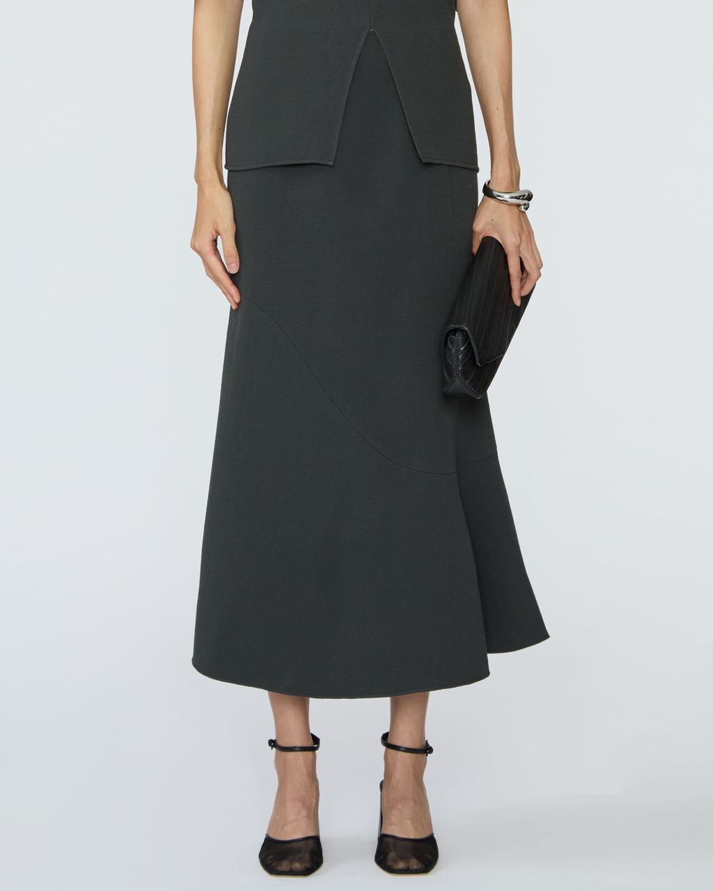 TIBI Wool Crepe Marte Fluid Skirt