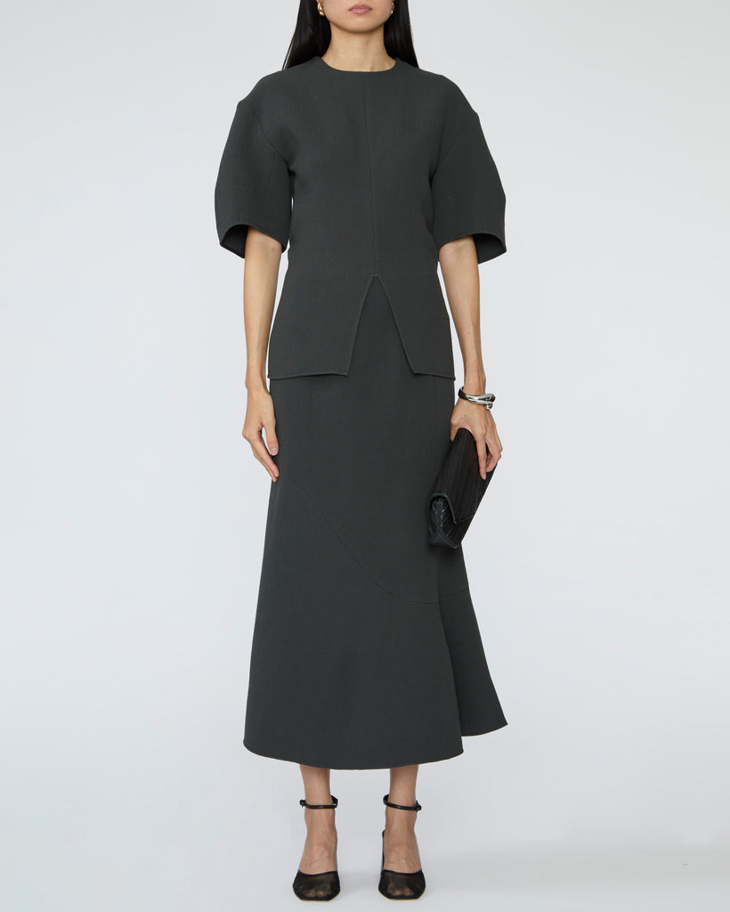 TIBI Wool Crepe Marte Fluid Skirt