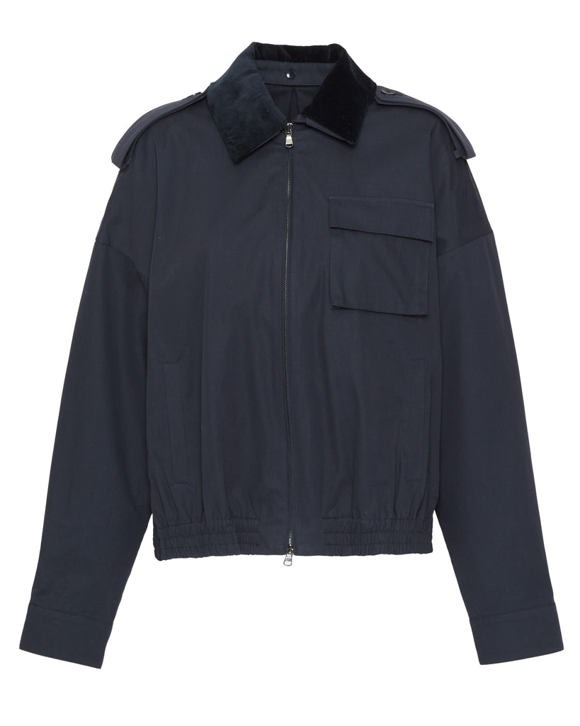 Bio Twill Bomber Jacket with Removable Corduroy Collar