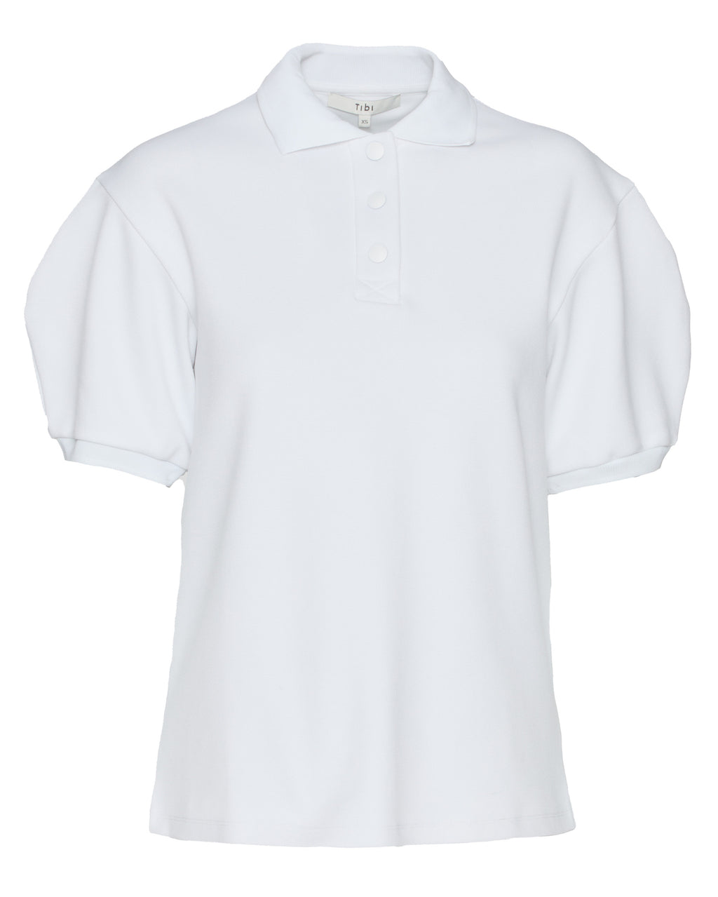 TIBI Luxe Pique Polo Shirt