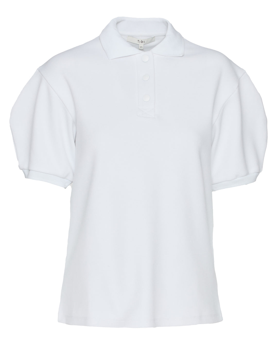 TIBI Luxe Pique Polo Shirt