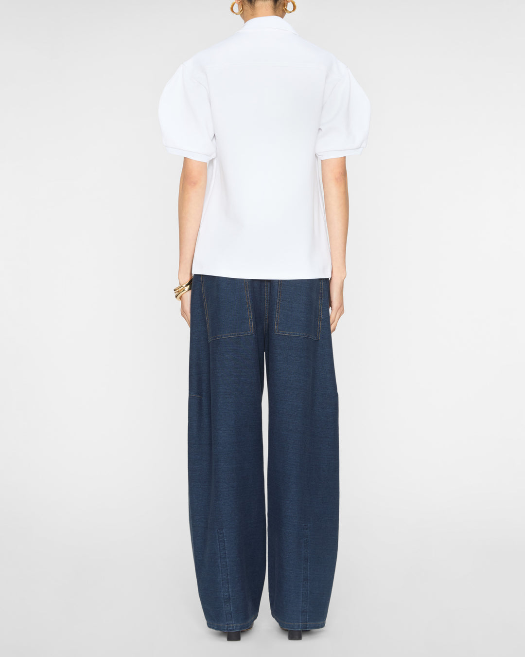 TIBI Luxe Pique Polo Shirt