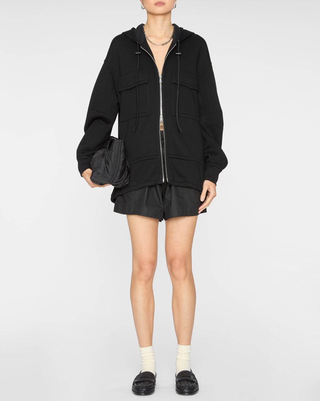 Techy Viscose Zip Up Hoodie