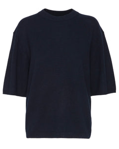 Washable Cashmere Oversized Easy T in Navy