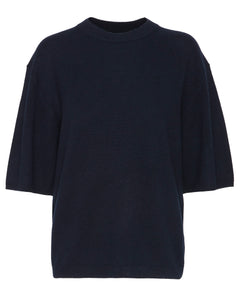 Washable Cashmere Oversized Easy T in Navy