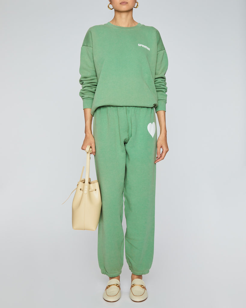 SPRWMN Tiny Logo Sweatshirt In Evergreen Capsule Shop Sprwmn tiny logo sweatshirt in evergreen capsule shop