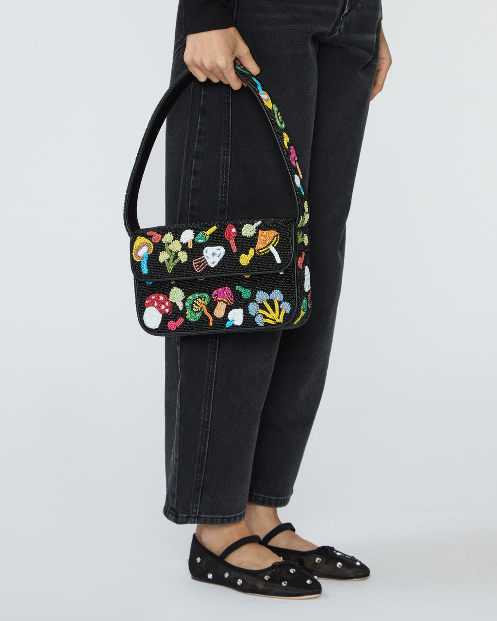 STAUD Tommy Beaded Bag in Shroomscape