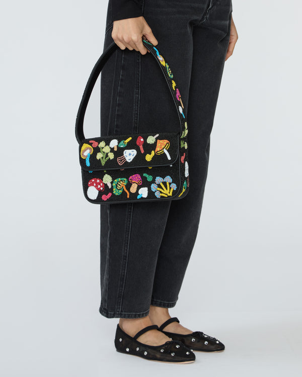 STAUD Tommy Beaded Bag in Shroomscape