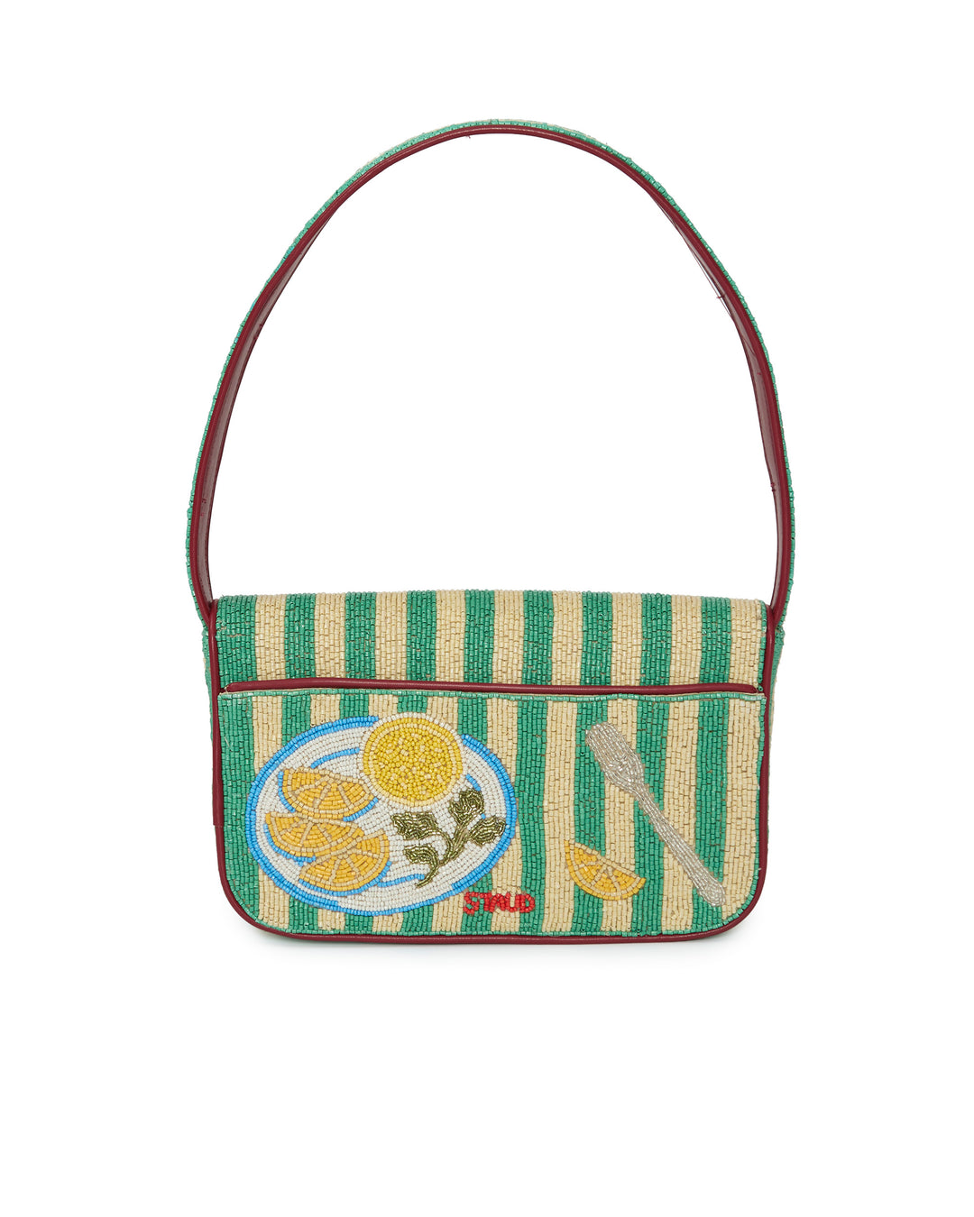 STAUD Tommy Beaded Bag in Summer Lobster