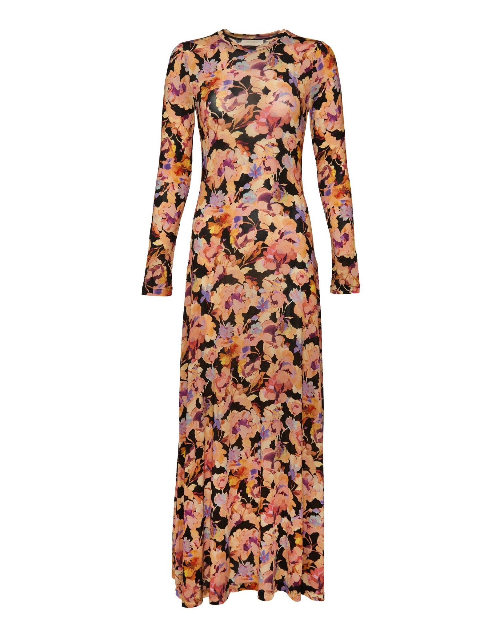 ULLA JOHNSON Amari Long Sleeve Jersey Dress in Night Bloom Capsule Shop ULLA JOHNSON Amari Long Sleeve Jersey Dress in Night Bloom Capsule Shop