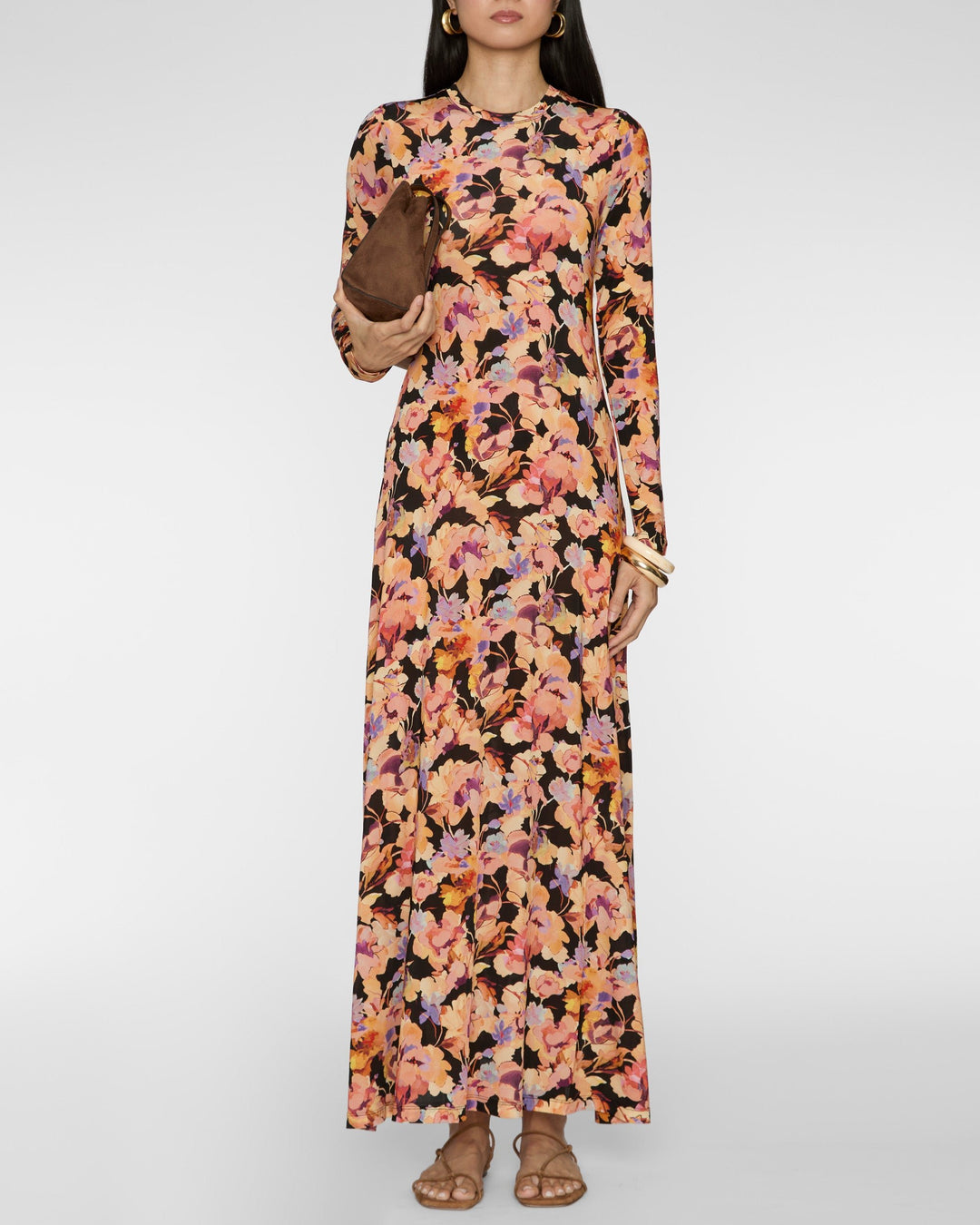 ULLA JOHNSON Amari Long Sleeve Jersey Dress