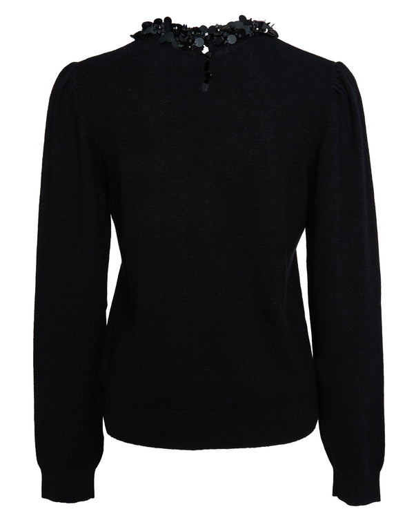 ULLA JOHNSON Kalani Embroidered Cashmere Long Sleeve Pullover