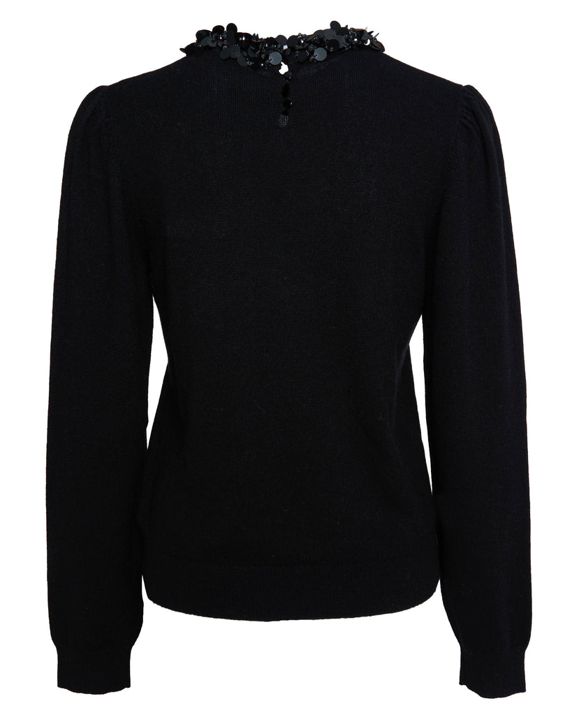 ULLA JOHNSON Kalani Embroidered Cashmere Long Sleeve Pullover