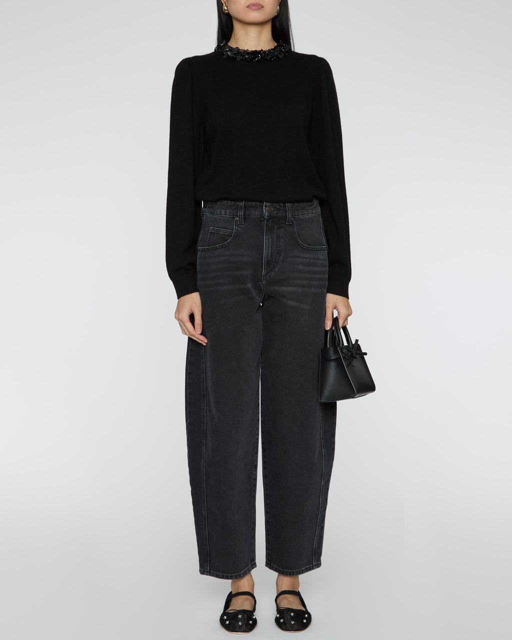 ULLA JOHNSON Kalani Embroidered Cashmere Long Sleeve Pullover