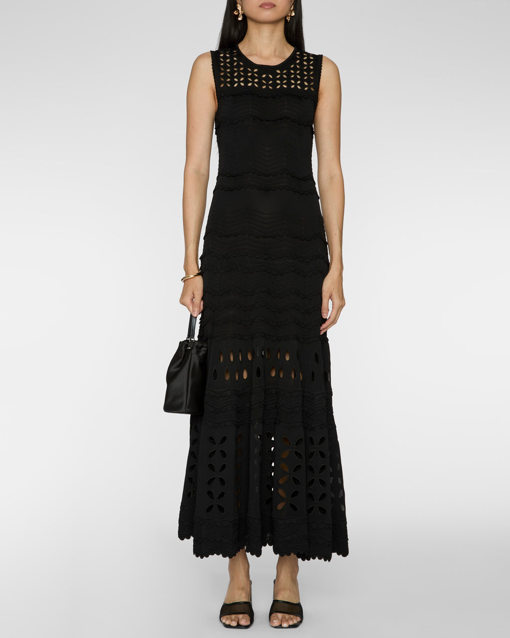 ULLA JOHNSON Lakshmi Eyelet Knit Dress