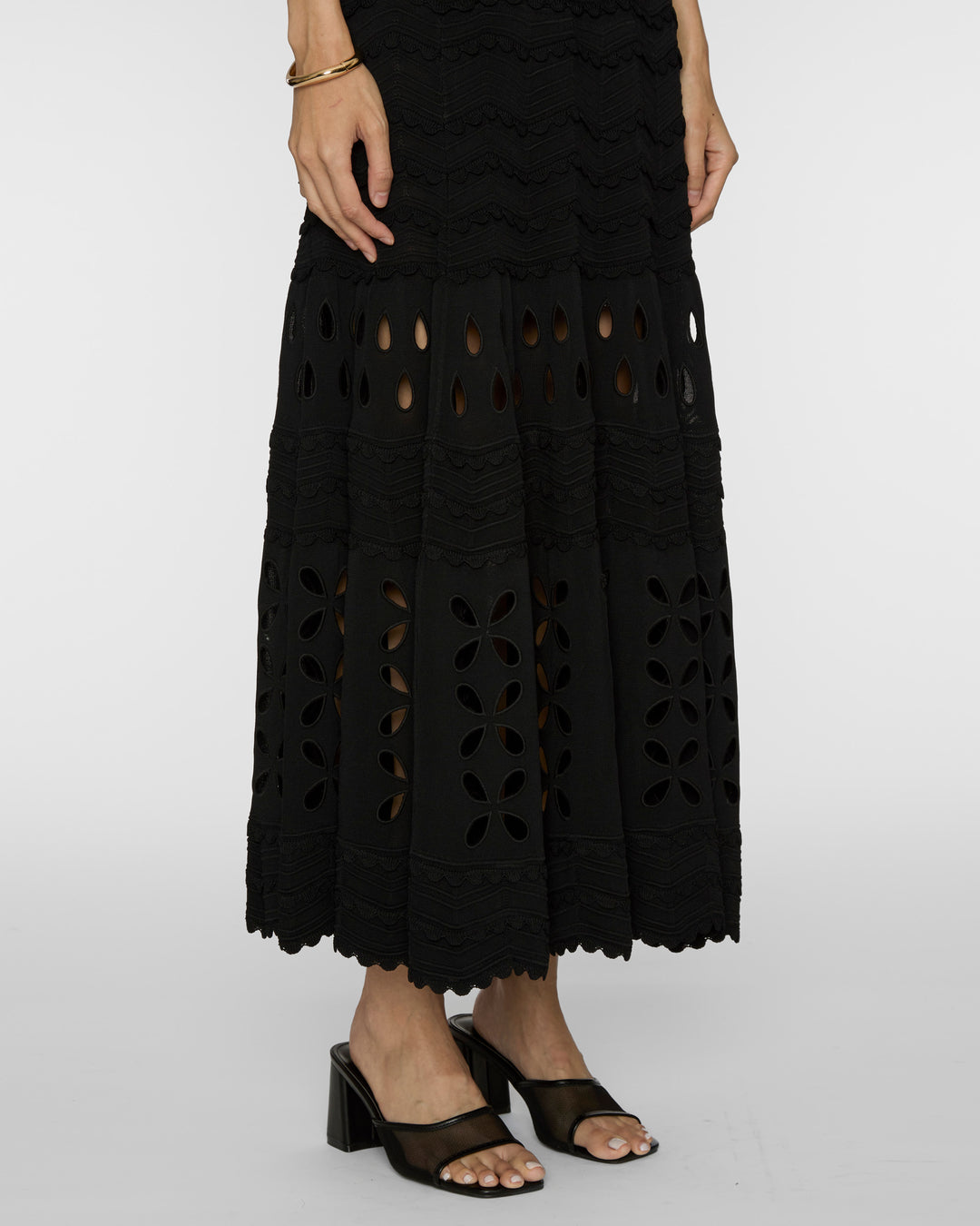ULLA JOHNSON Lakshmi Eyelet Knit Dress