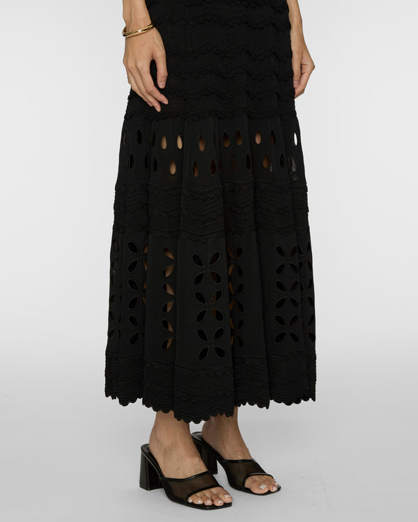 ULLA JOHNSON Lakshmi Eyelet Knit Dress