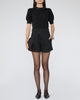 Liv Embroidered Cashmere Short Sleeve Knit in Noir