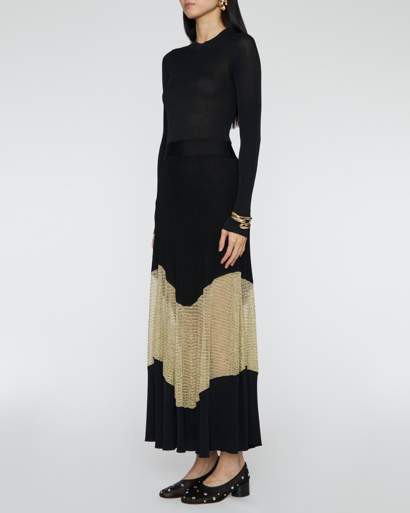 ULLA JOHNSON Roanne Dress in Gold Noir– Capsule Shop