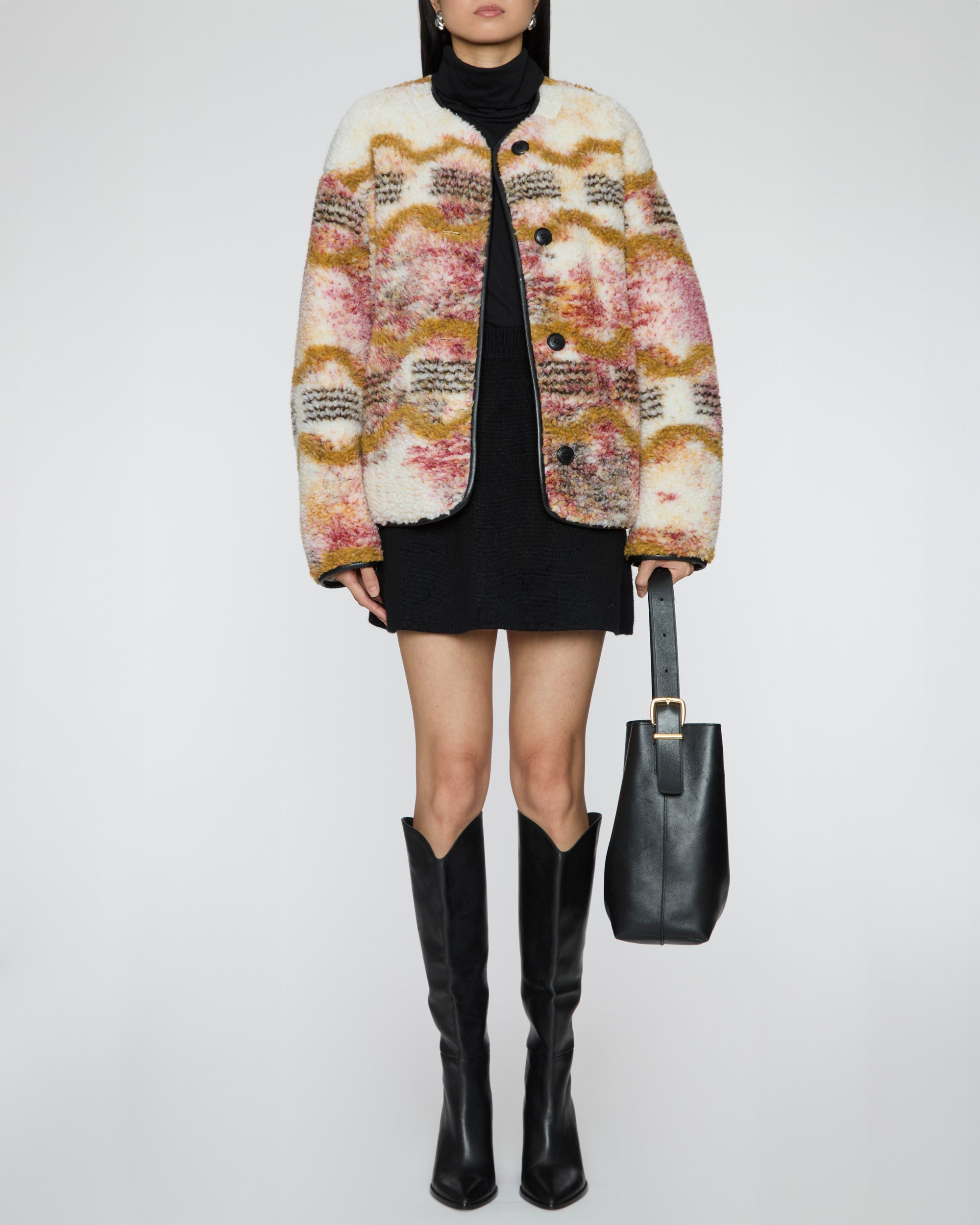 ISABEL MARANT ETOILE Umala Reversible Fleece in Ecru/Ochre