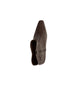 A single dark brown leather boot shown from a side profile view against a solid white background.