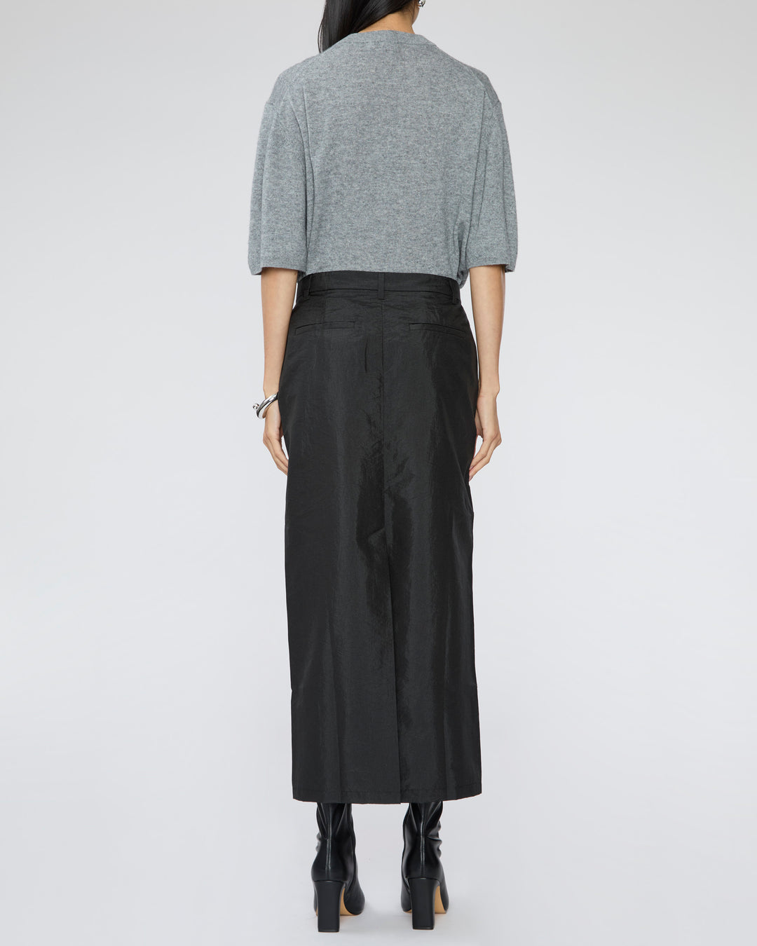TIBI Washable Cashmere Oversized Easy T in Heather Grey