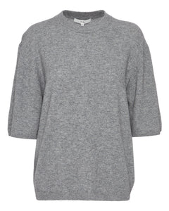 Washable Cashmere Oversized Easy T in Heather Grey