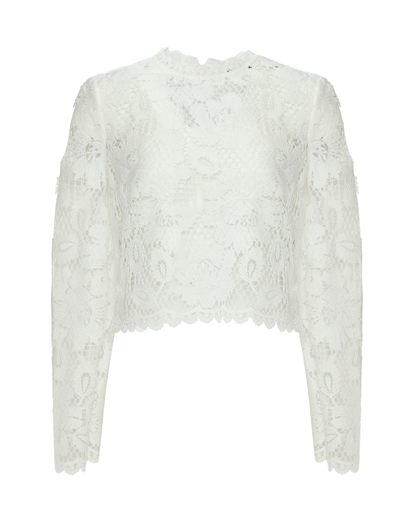 White Crochet Lace Top