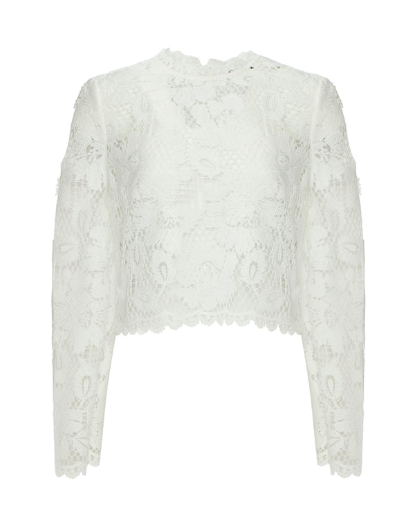 SELF PORTRAIT White Crochet Lace Top