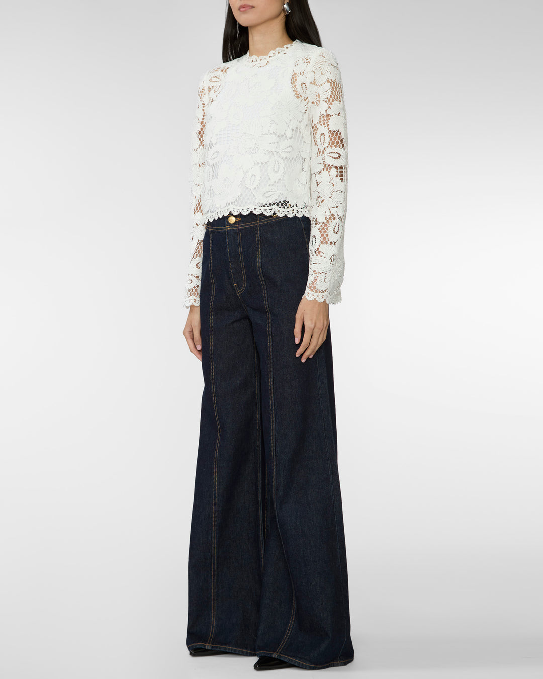 SELF PORTRAIT White Crochet Lace Top