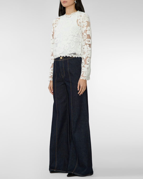 SELF PORTRAIT White Crochet Lace Top