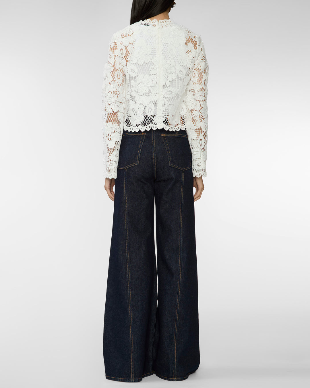 SELF PORTRAIT White Crochet Lace Top
