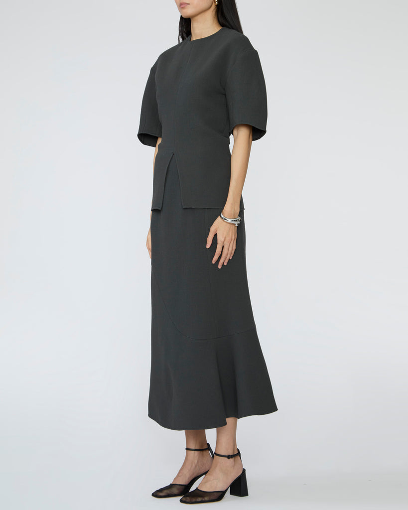 TIBI Wool Crepe Split Front T