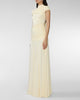 SELF PORTRAIT Yellow Jersey Draped Maxi Dress