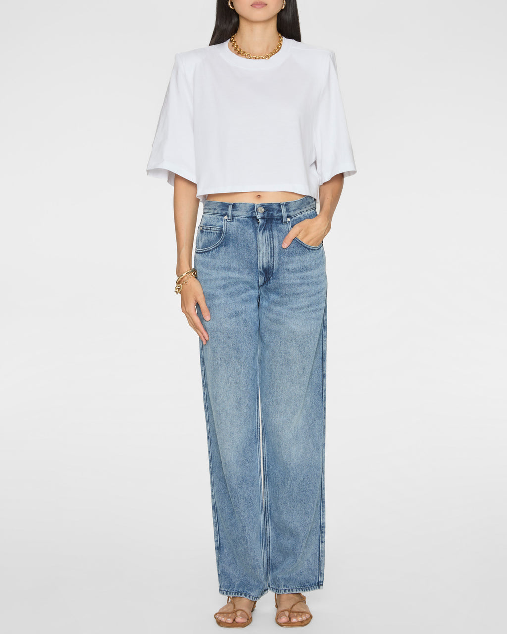 ISABEL MARANT ETOILE Zaely Tee Shirt in White